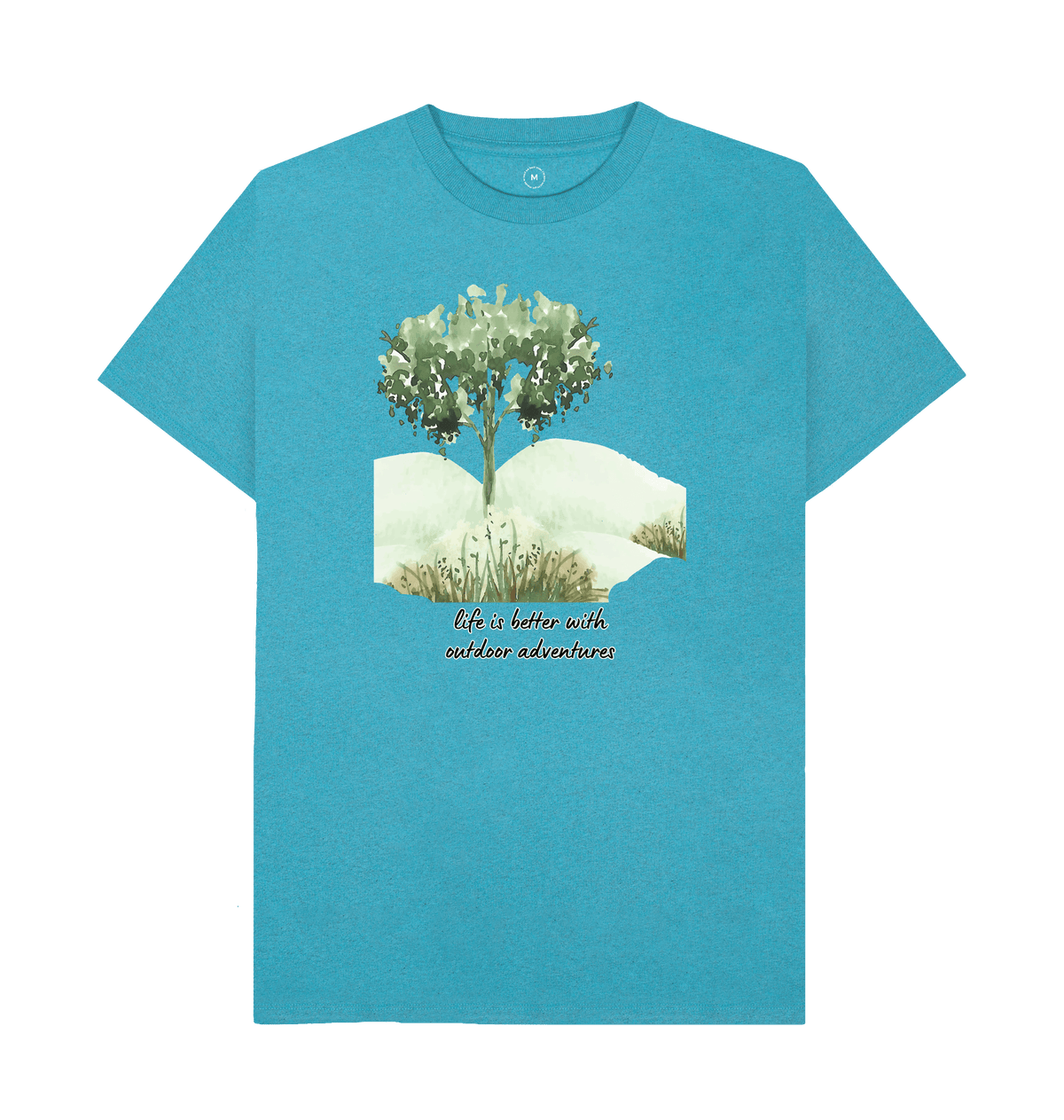 Ocean Blue Recycled Printed T-Shirt Front