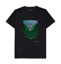 Black Recycled Printed T-Shirt Front