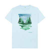 Light Blue Recycled Printed T-Shirt Front