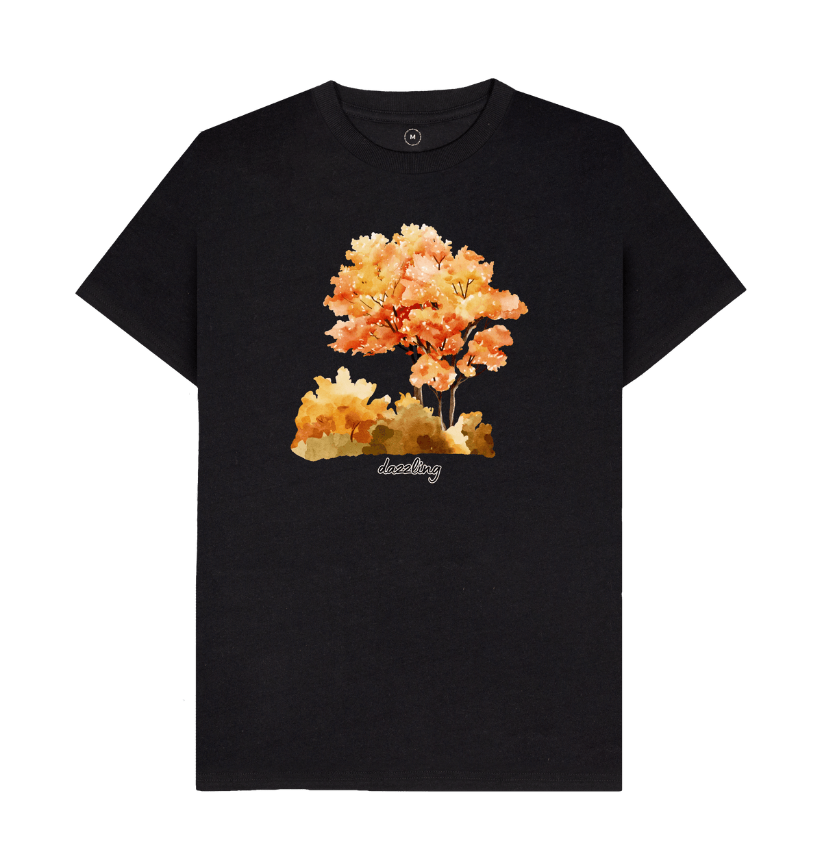 Black Recycled Printed T-Shirt Front
