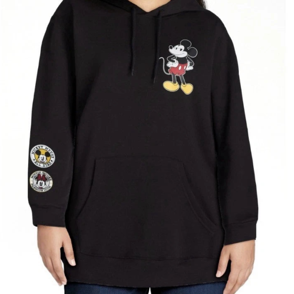 Disney Mickey and Friends Graphic Hoodie, Black, Relaxed Fit