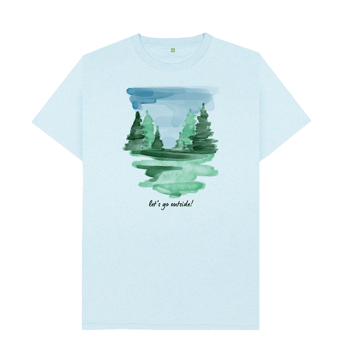 Light Blue Recycled Printed T-Shirt Front