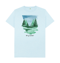 Light Blue Recycled Printed T-Shirt Front