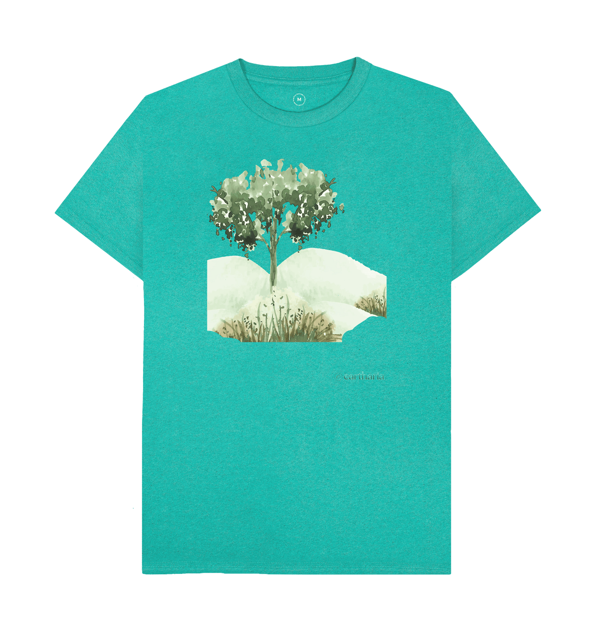 Seagrass Green Recycled Printed T-Shirt Front