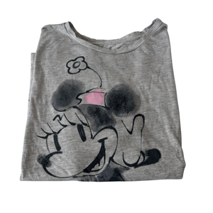 Disney Parks Minnie Mouse Sketch Graphic T-Shirt | Pink Accent | Heather Gray | Size XXL