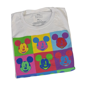 Disney Mickey Mouse Pop Art "Warhol Mickey" Graphic T-Shirt | White | Unisex | Size XL