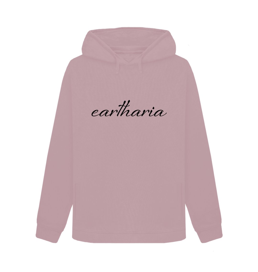 Mauve Women's Pullover Hoody Certified Organic Cotton, Eartharia Logo