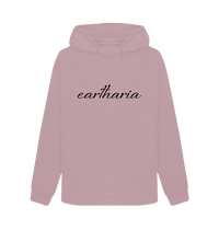 Mauve Women's Pullover Hoody Certified Organic Cotton, Eartharia Logo