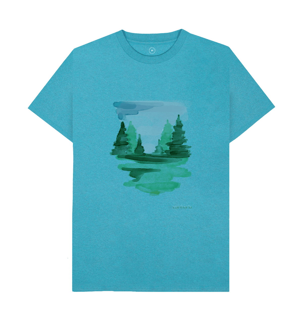 Ocean Blue Recycled Printed T-Shirt Front