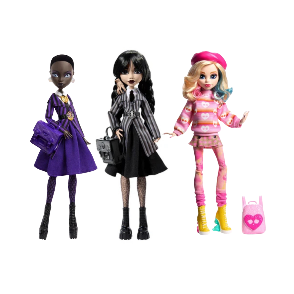 Monster High x Wednesday Doll Bundle - Wednesday, Enid & Bianca Dolls
