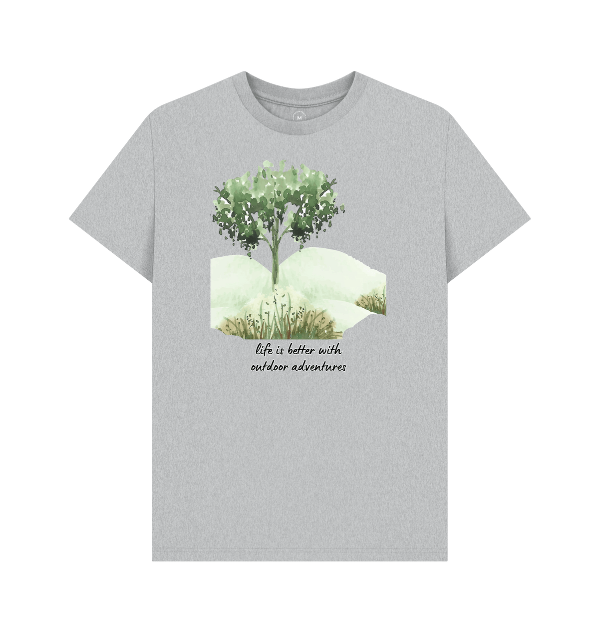 Grey Recycled Printed T-Shirt Front