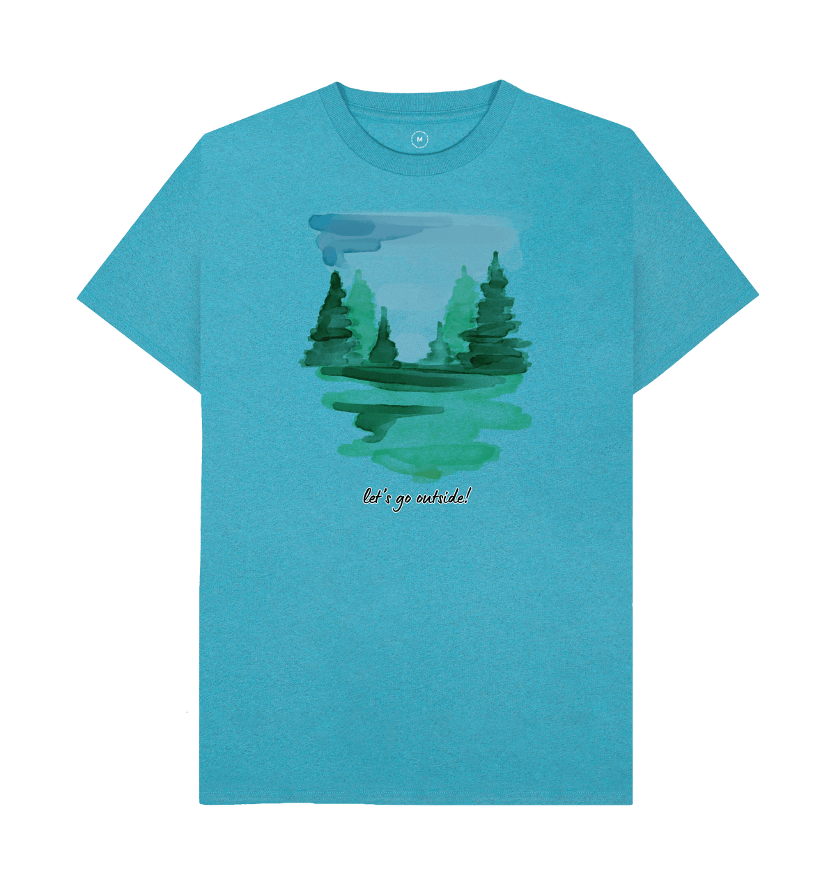 Ocean Blue Recycled Printed T-Shirt Front