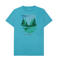 Ocean Blue Recycled Printed T-Shirt Front