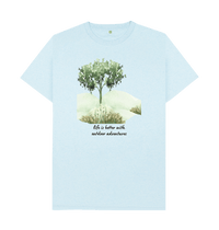 Light Blue Recycled Printed T-Shirt Front