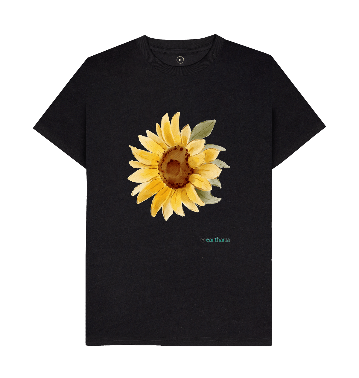 Black Recycled Printed T-Shirt Front