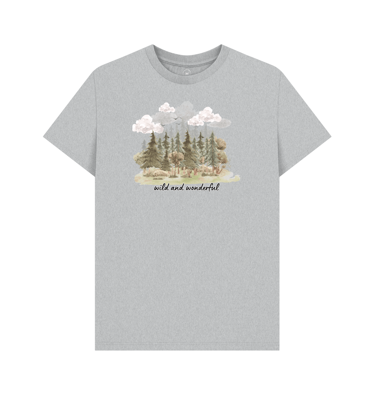 Grey Recycled Printed T-Shirt Front