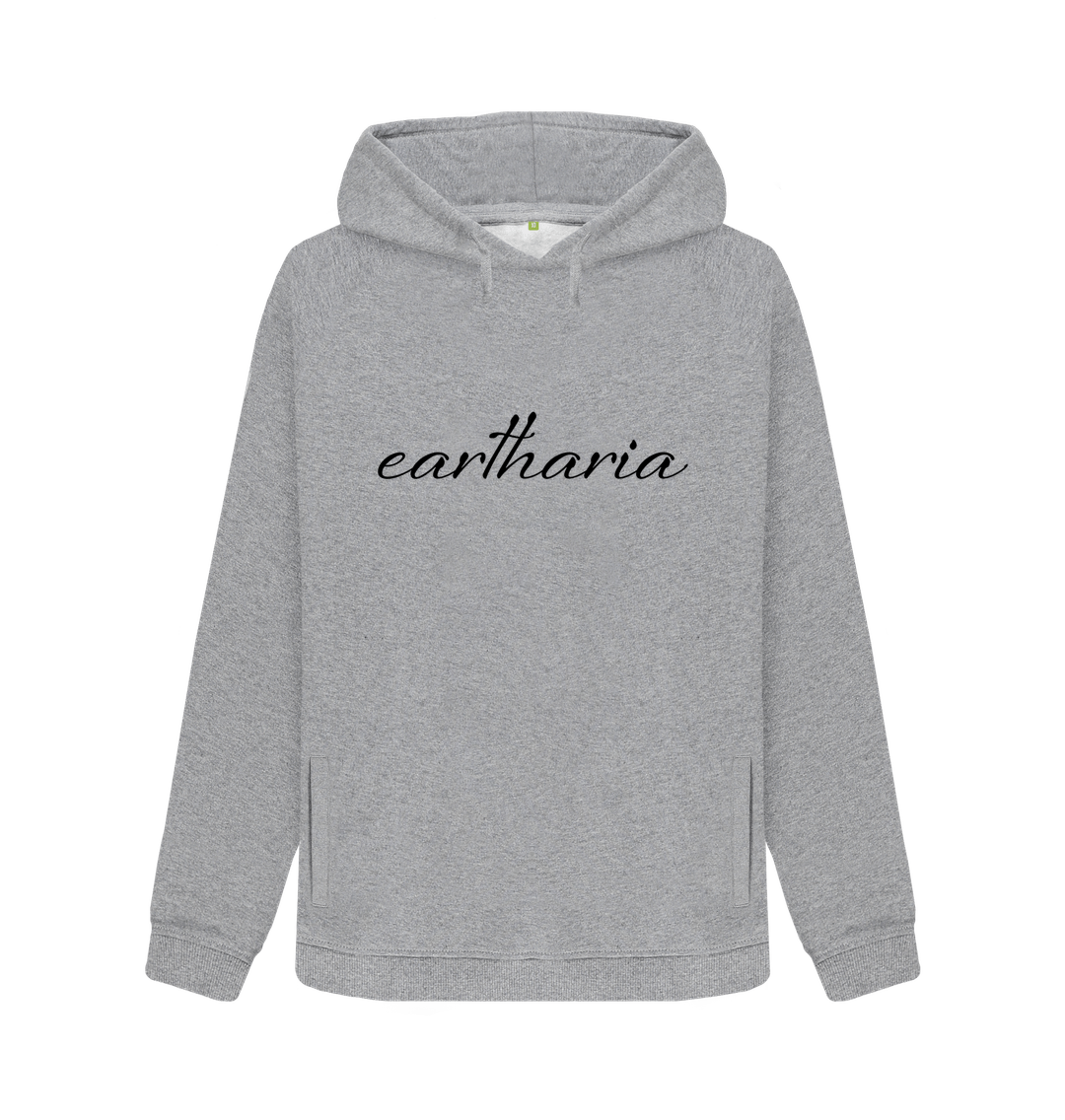 Light Heather Women's Pullover Hoody Certified Organic Cotton, Eartharia Logo
