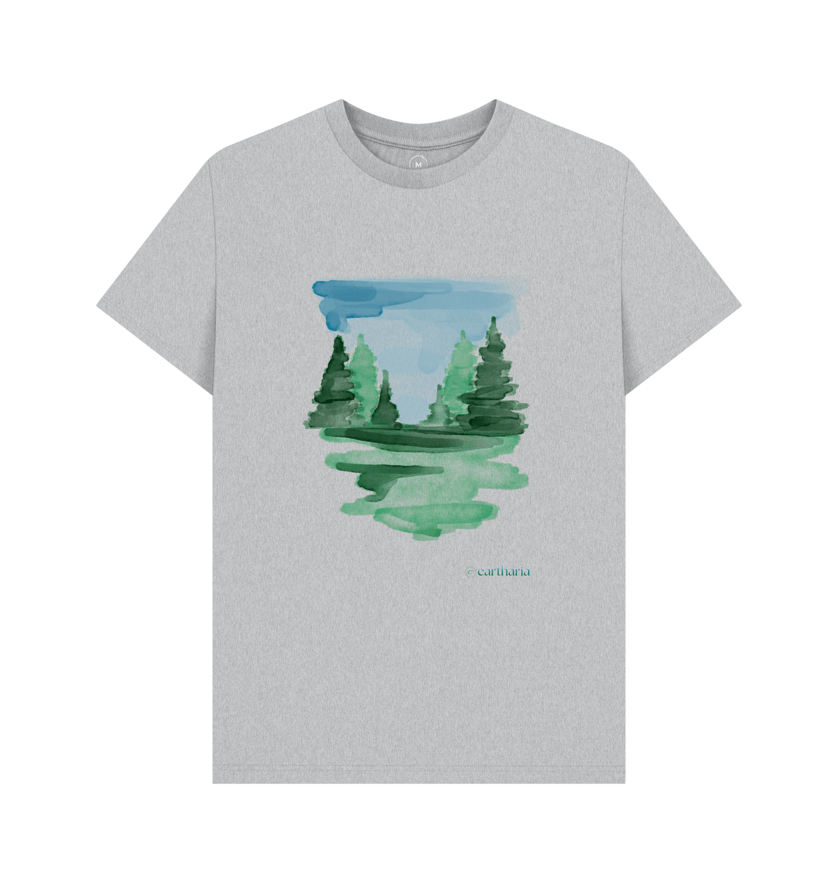 Grey Recycled Printed T-Shirt Front