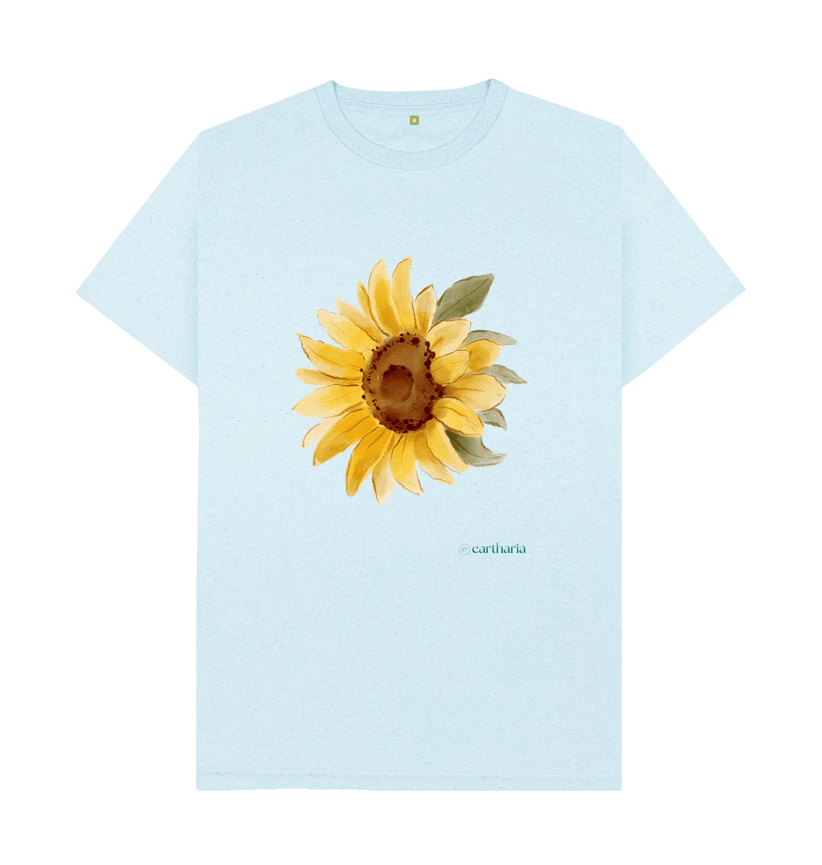 Light Blue Recycled Printed T-Shirt Front