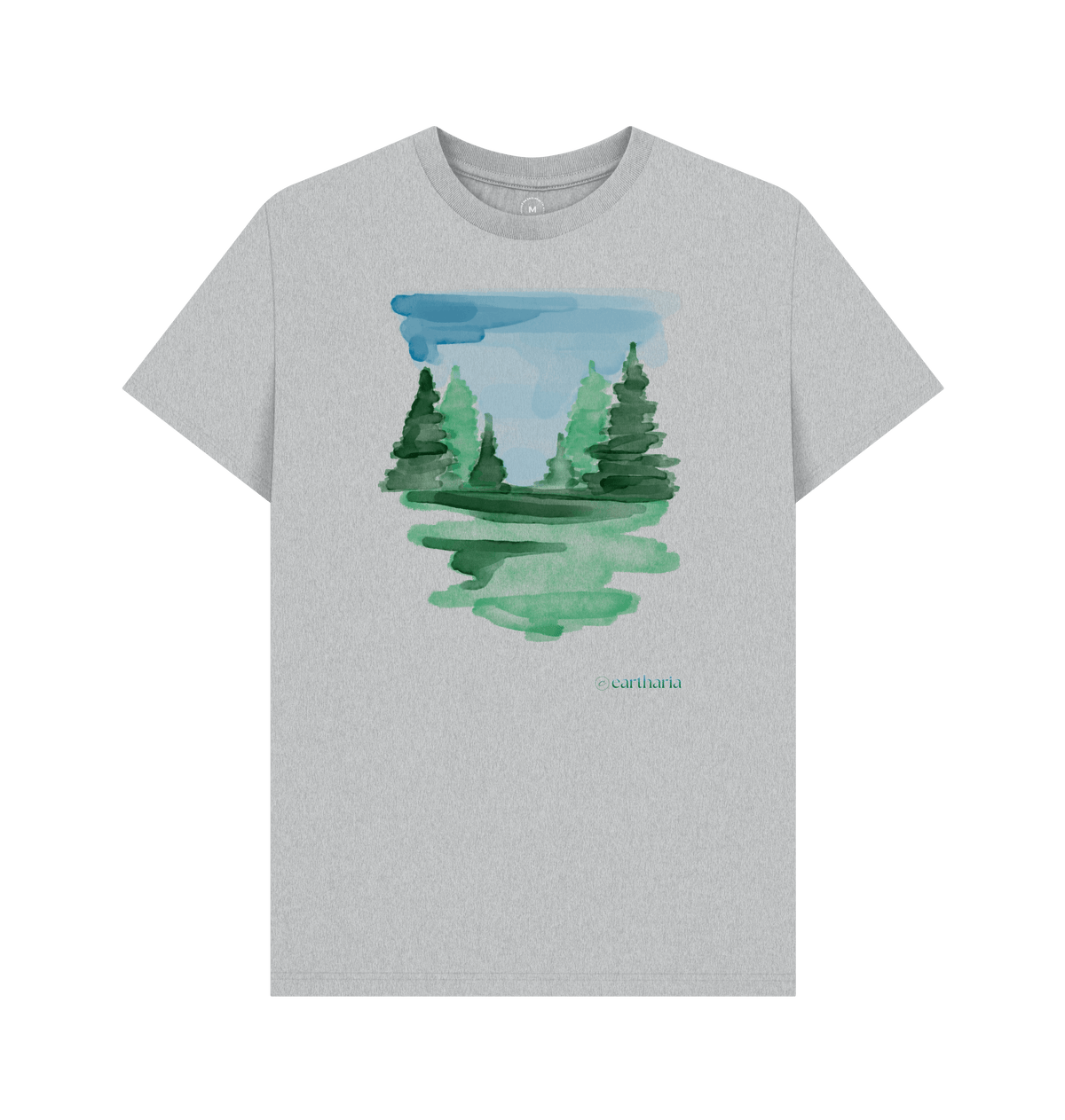 Grey Recycled Printed T-Shirt Front