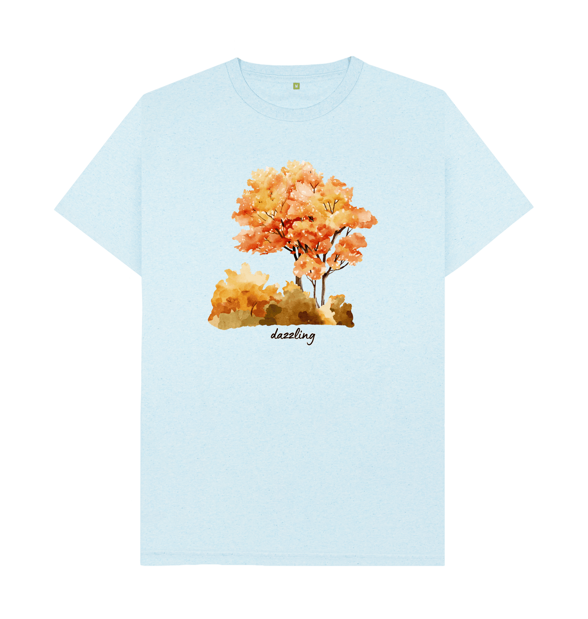 Light Blue Recycled Printed T-Shirt Front