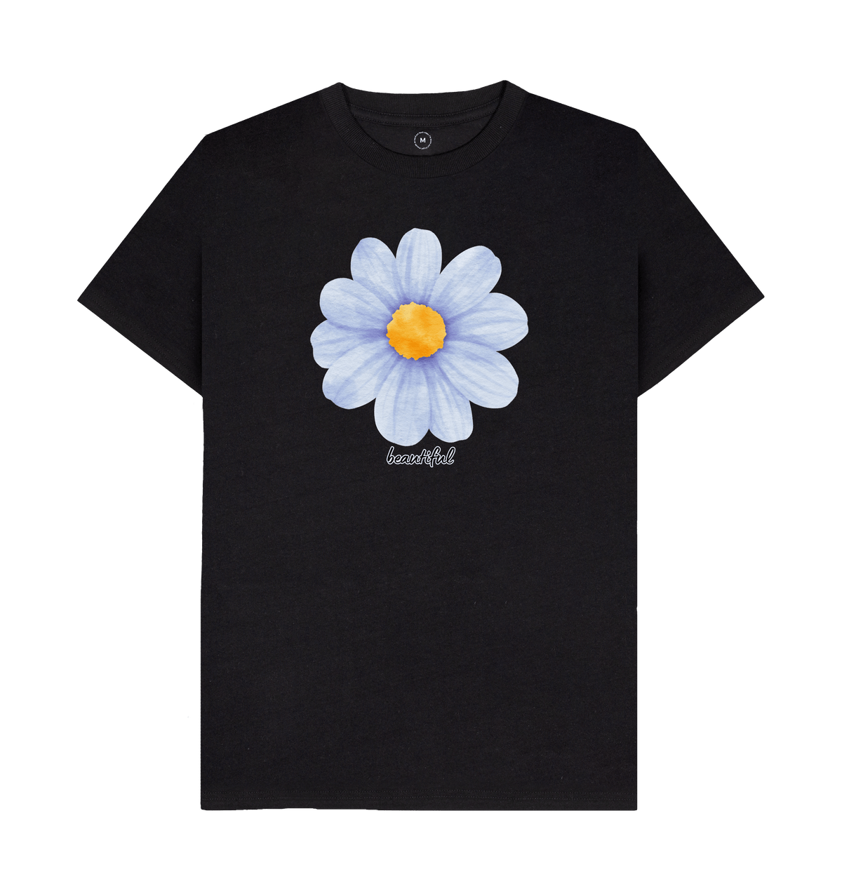 Black Recycled Printed T-Shirt Front