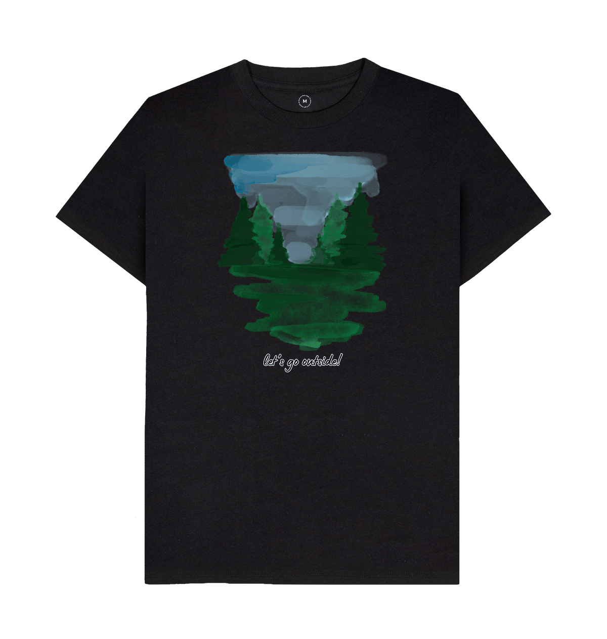 Black Recycled Printed T-Shirt Front