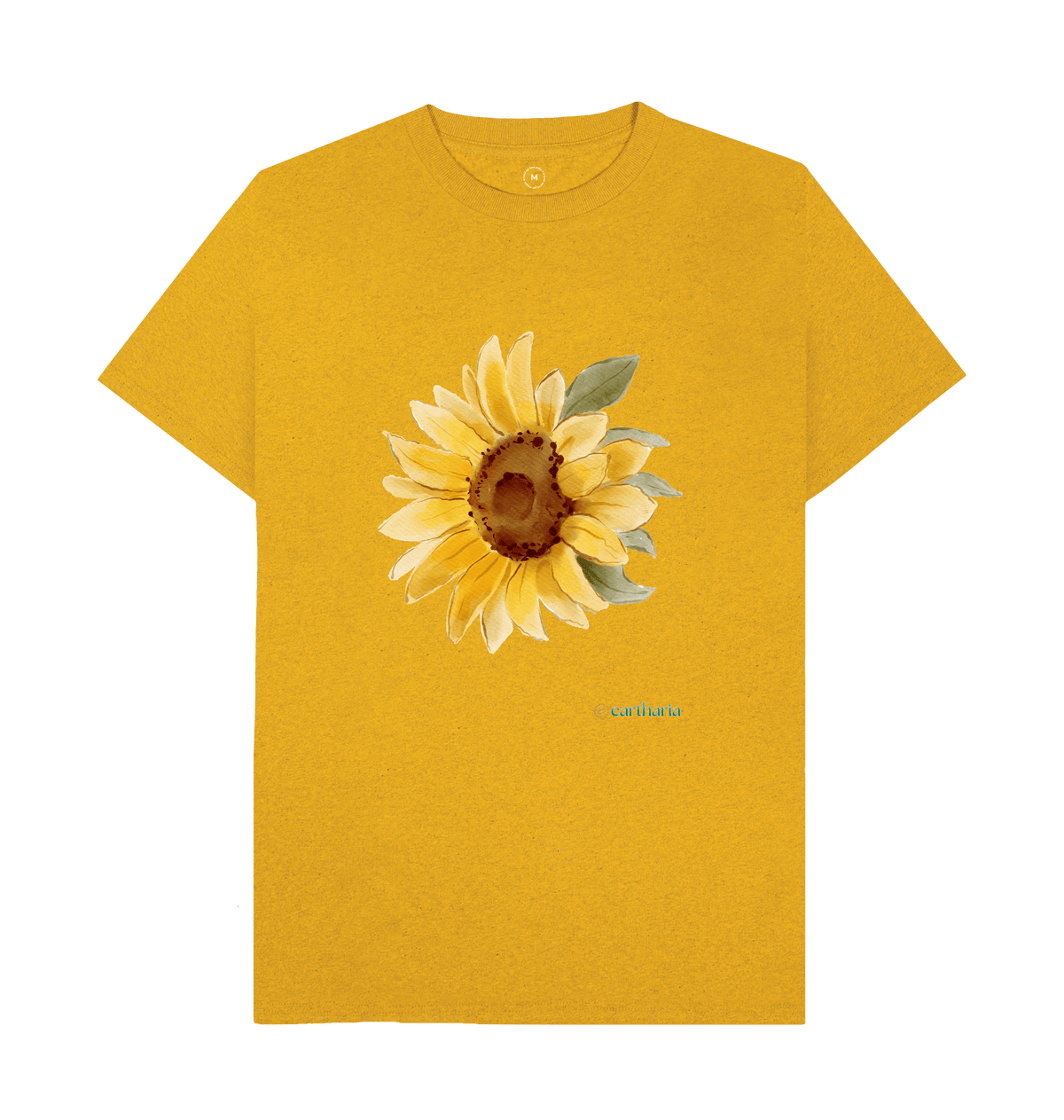 Sunflower Yellow Recycled Printed T-Shirt Front