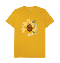 Sunflower Yellow Recycled Printed T-Shirt Front