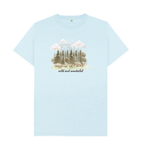 Light Blue Recycled Printed T-Shirt Front