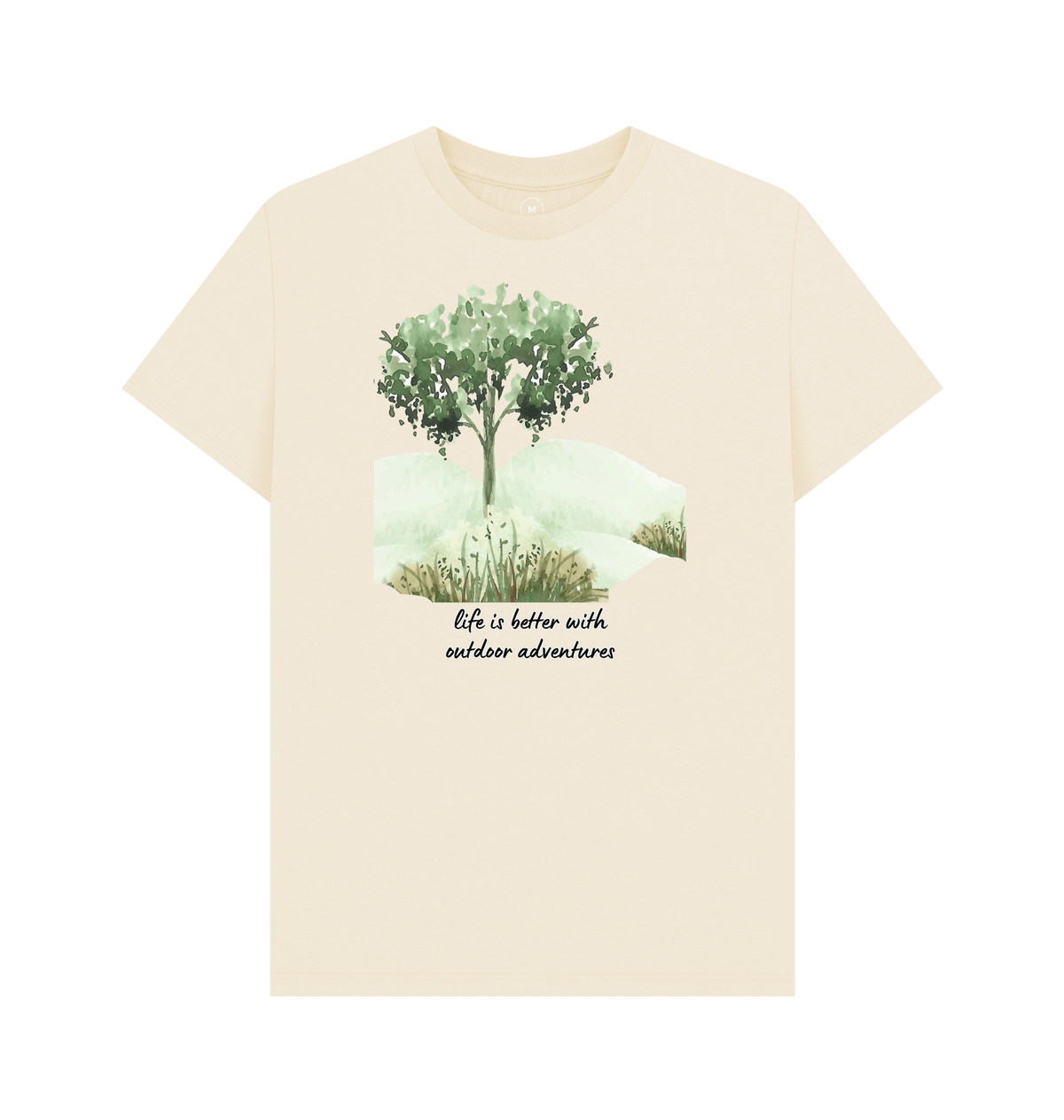 Natural Recycled Printed T-Shirt Front