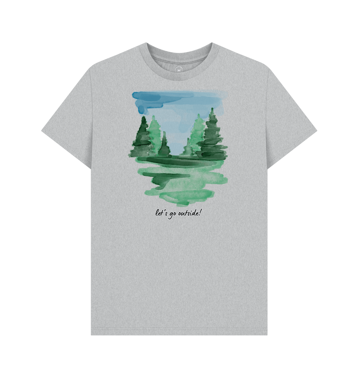 Grey Recycled Printed T-Shirt Front