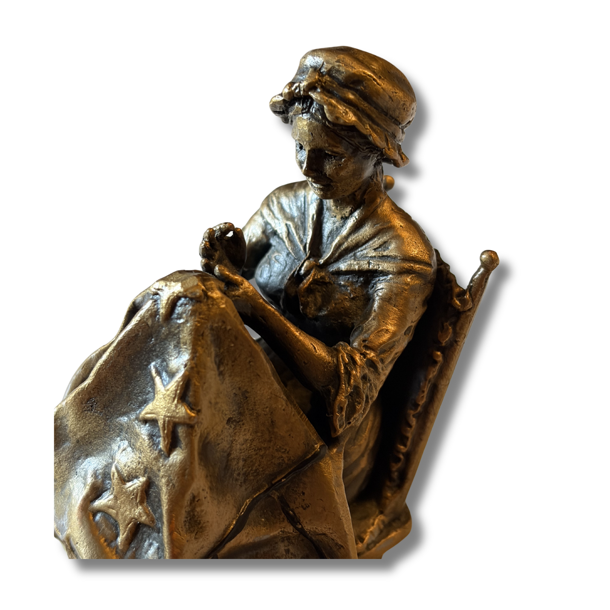 Betsy Ross Limited Edition Bronze Sculpture on a white background.
