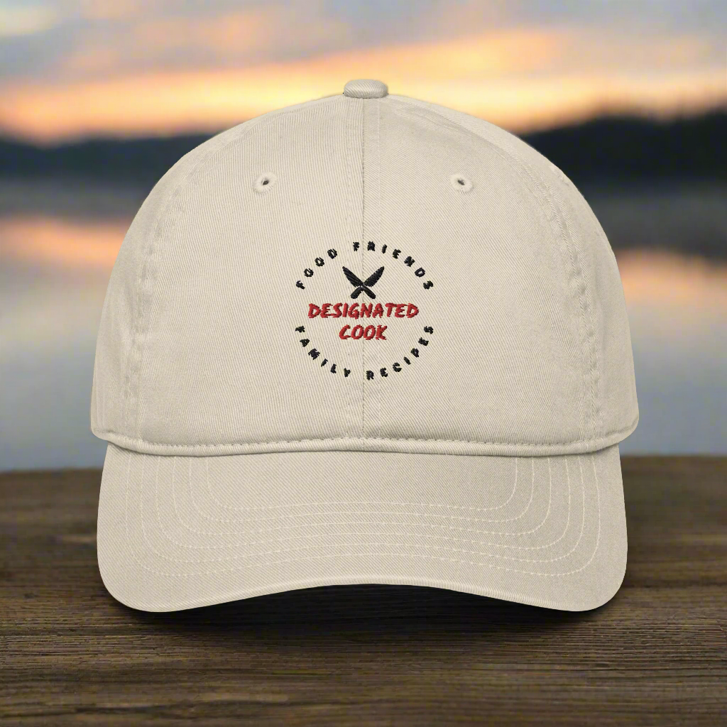 Organic Baseball Cap/Dad Hat, Uniquely Eartharia Collection, Designated Cook
