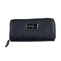 Disney Parks Mickey and Minnie Mouse Embossed Wallet - Boutique Icon - Black on a white background.