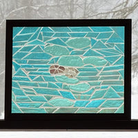 Stained Glass Mosaic , Abstract , “Water & Lily” - Contemporary - Handmade