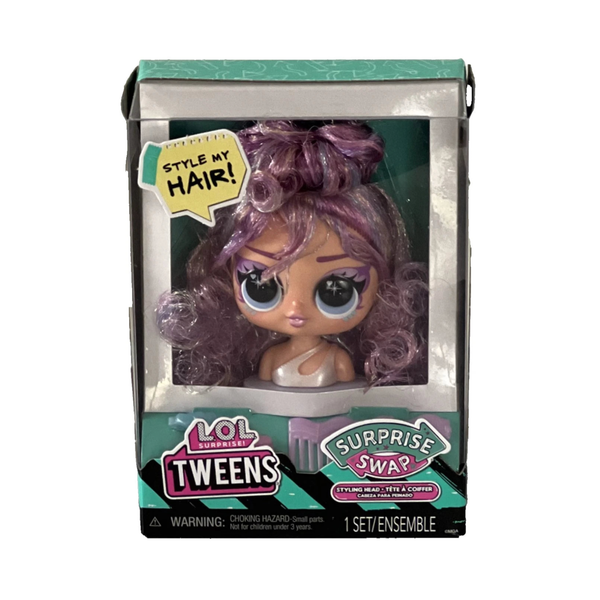 LOL Surprise! Tweens-Styling Head-Surprise Swap-Style My Hair! Purple Sparkle