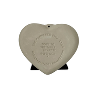 Pampered Chef - Anniversary Heart Stoneware Cookie Mold Come To The Table Heart Back on a white background