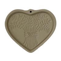 Pampered Chef - Anniversary Heart Stoneware Cookie Mold - Bountiful Heart - Front - on a white background