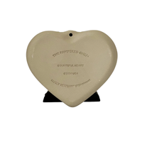 Pampered Chef - Anniversary Heart Stoneware Cookie Mold - Bountiful Heart - Back - on a white background