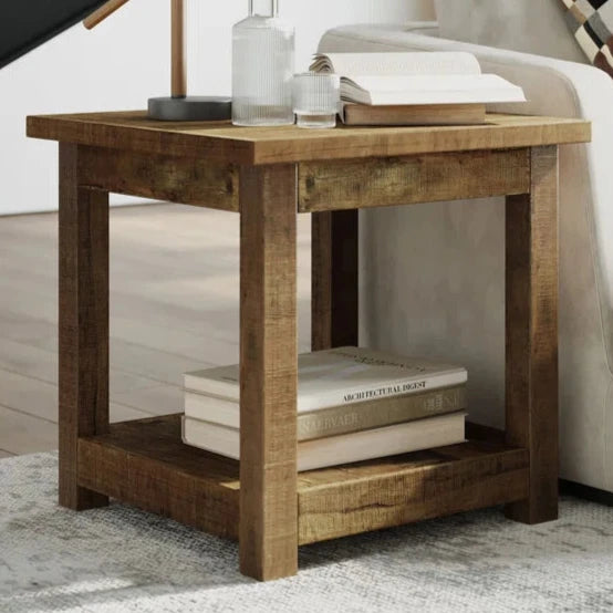 Reclaimed Wood End Table, Square