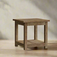 Reclaimed Wood End Table, Square
