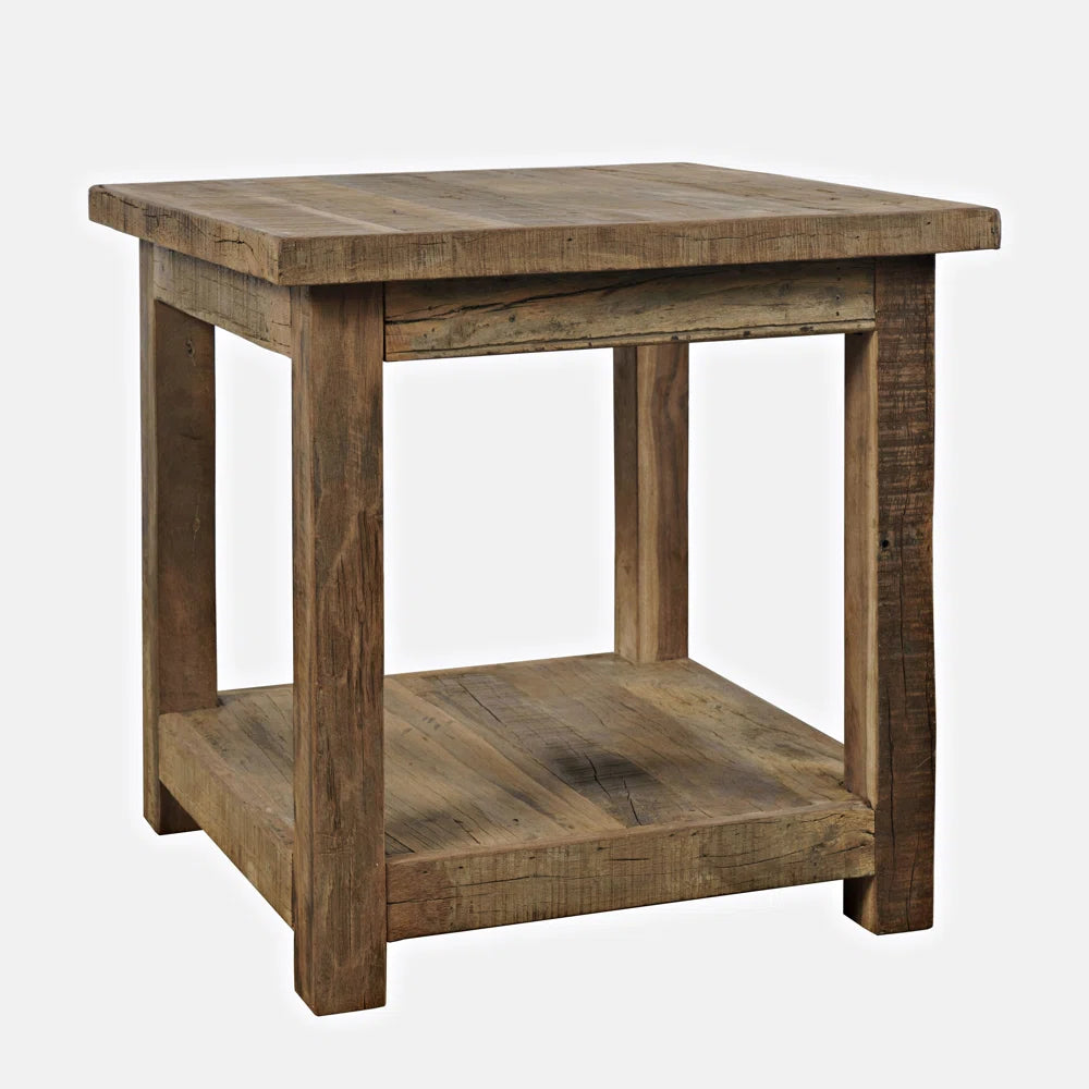 Reclaimed Wood End Table, Square