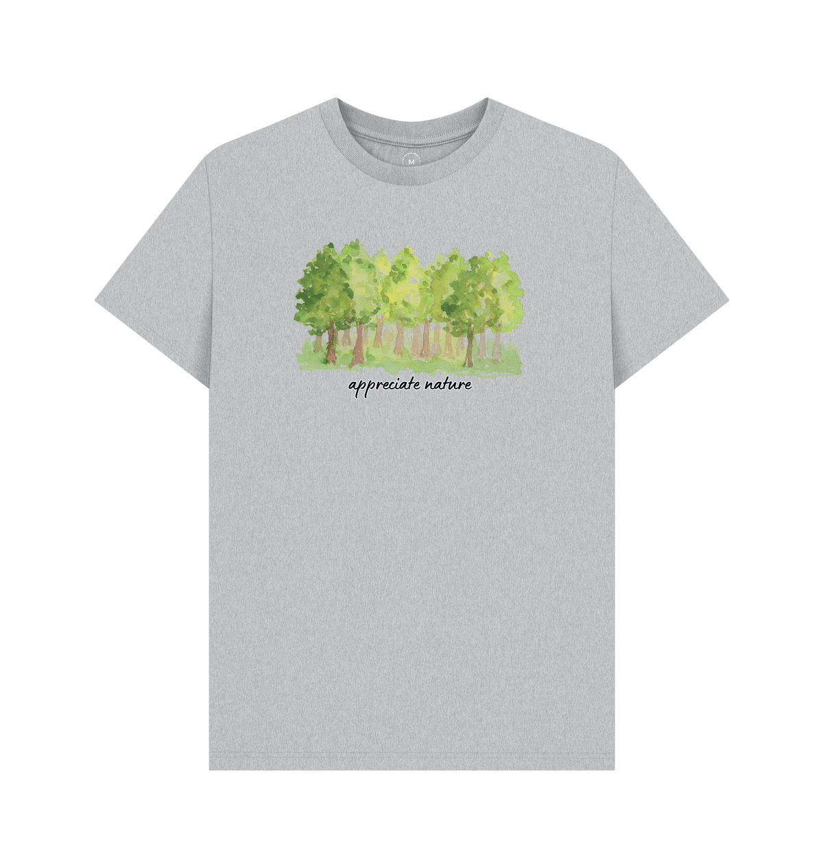 Grey Recycled Printed T-Shirt Front