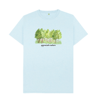 Light Blue Recycled Printed T-Shirt Front