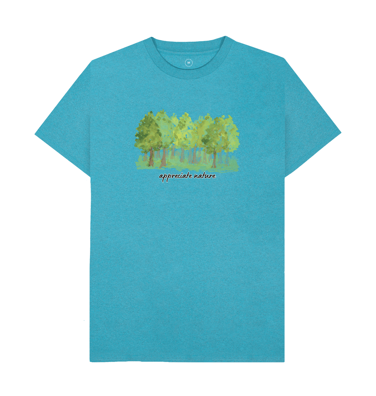 Ocean Blue Recycled Printed T-Shirt Front