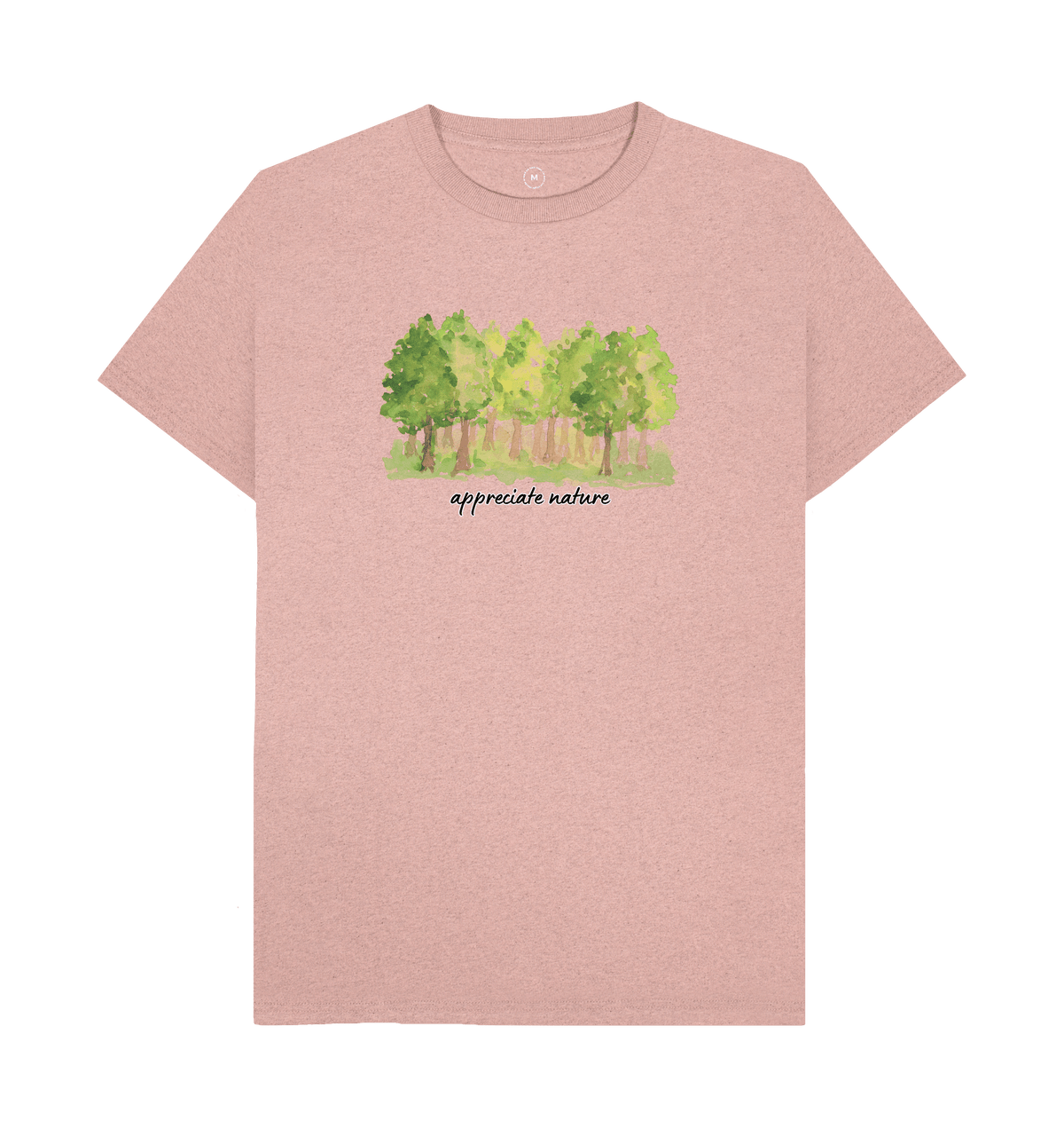 Sunset Pink Recycled Printed T-Shirt Front