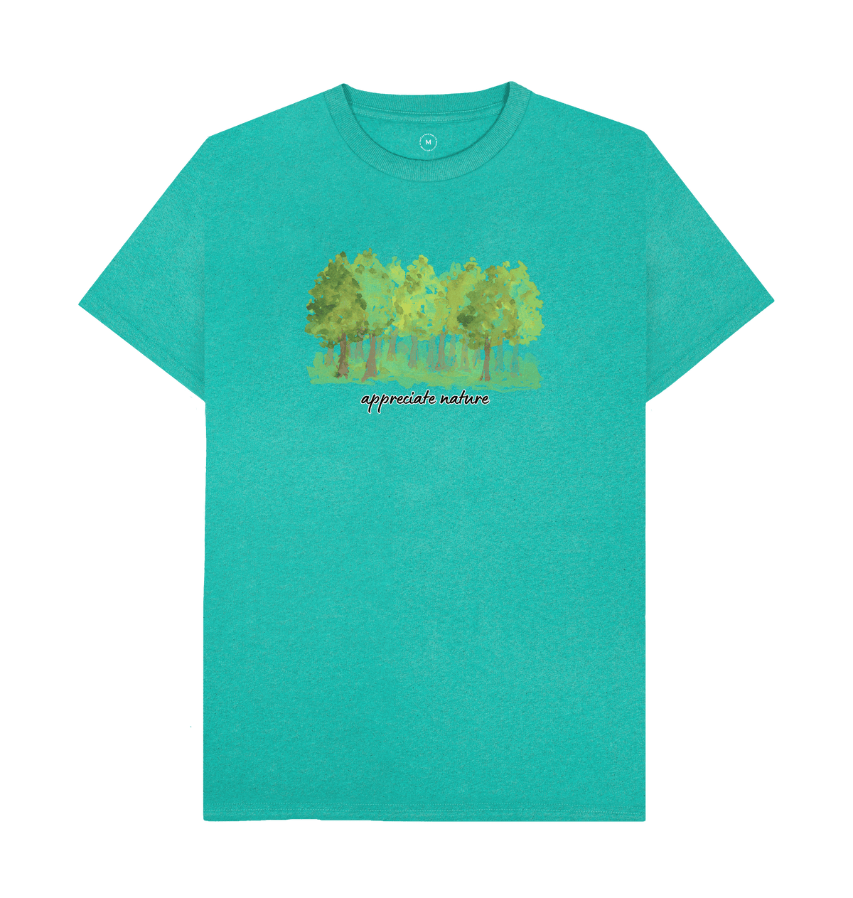 Seagrass Green Recycled Printed T-Shirt Front