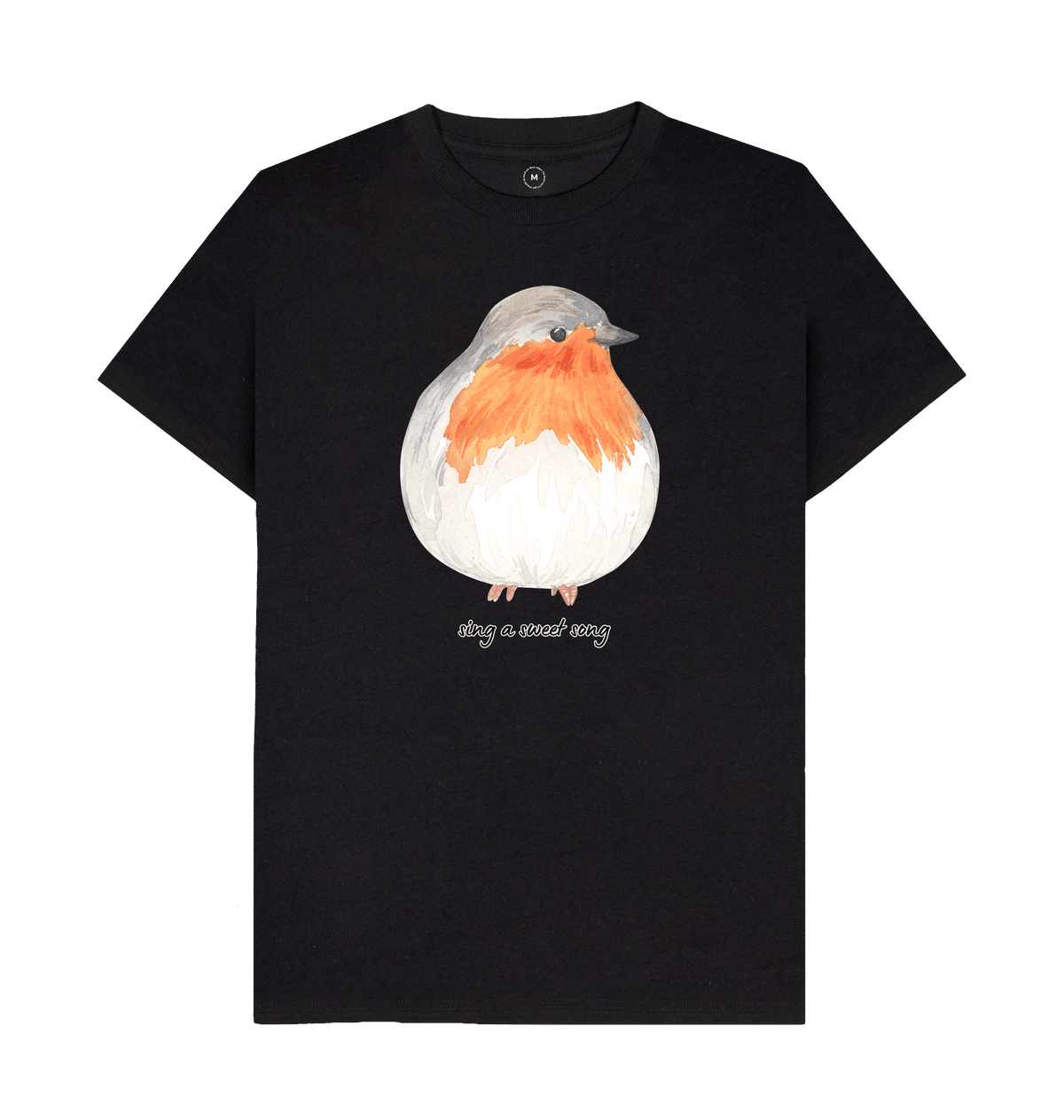 Black Recycled Printed T-Shirt Front