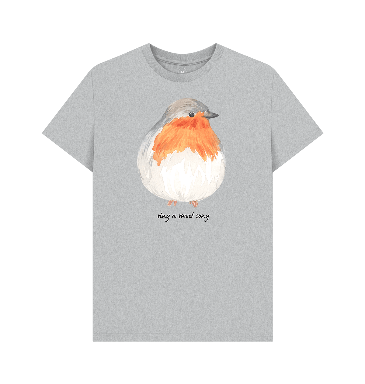 Grey Recycled Printed T-Shirt Front